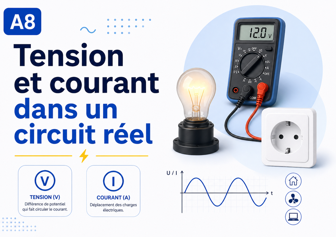 A8 — Tension et courant dans un circuit réel
