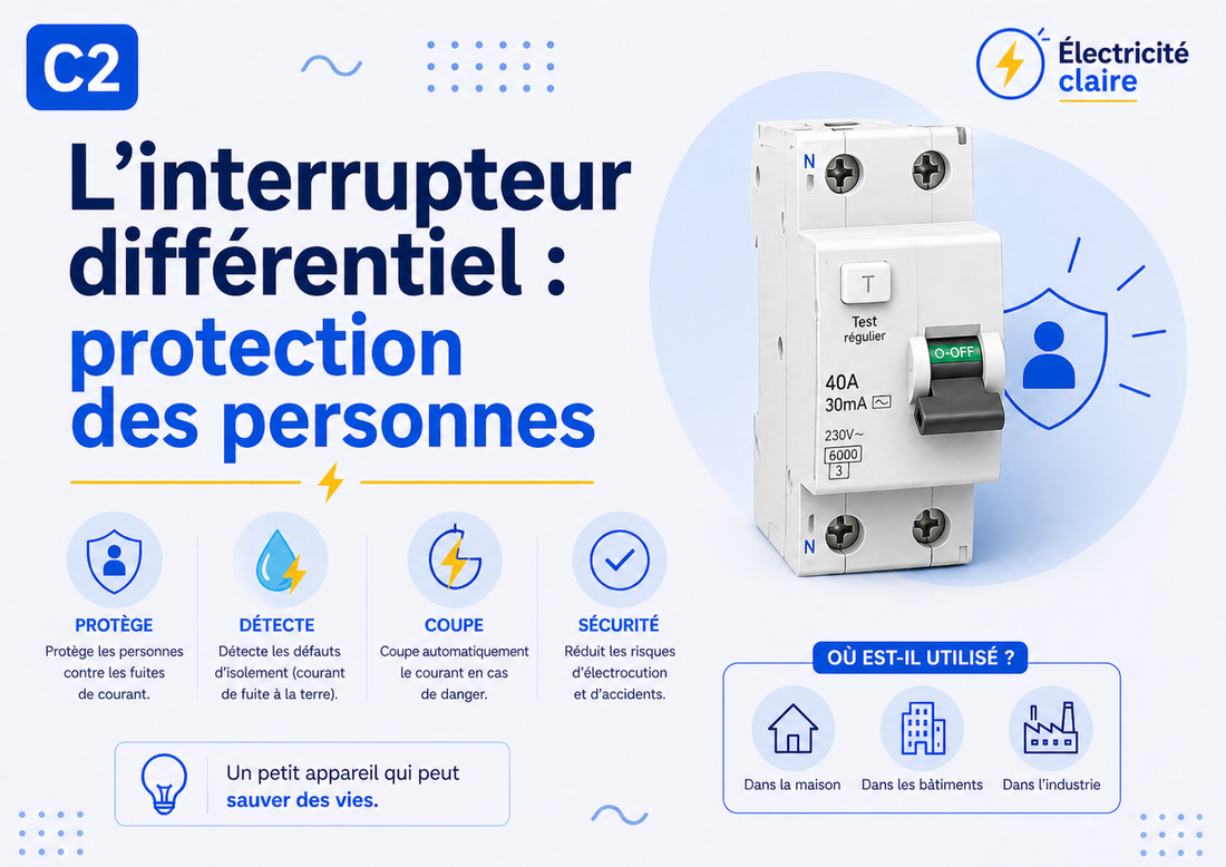 C2 — L’interrupteur différentiel : protection des personnes