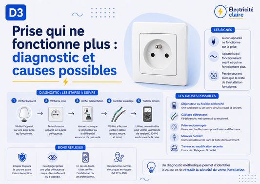 D3 — Prise qui ne fonctionne plus : diagnostic et causes possibles