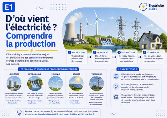 E1 — D’où vient l’électricité ? Comprendre la production
